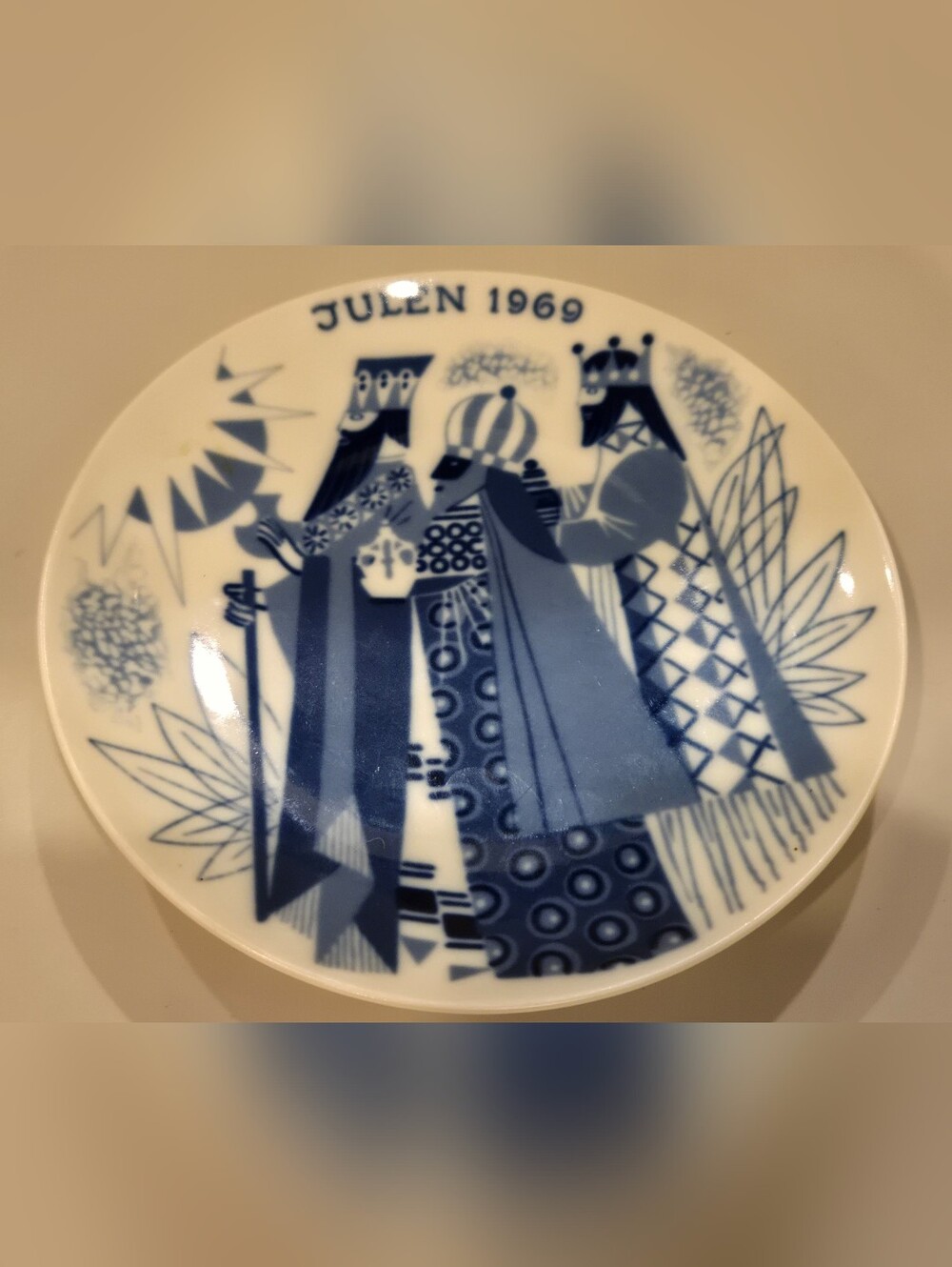 Porsgrund 3 Wise Men Christmas Blue & White 'Julen 1969' Decorative Plate